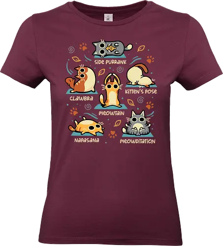Cat Yoga Poses - cute cats, yoga, meditation, inner peace, funny kittens, animal pun, relax, namaste, humor, pet lover, mindfulness, kawaii, zen - Standard T-Shirt (Frauen)