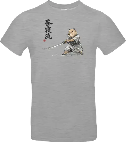 Capybara Samurai Katana Vintage Tuschezeichnung