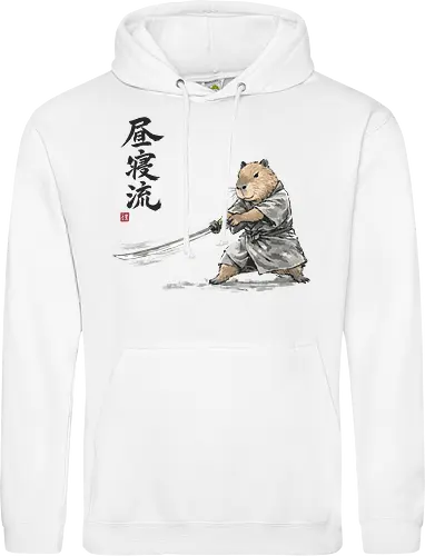 Capybara Samurai Katana Vintage Tuschezeichnung