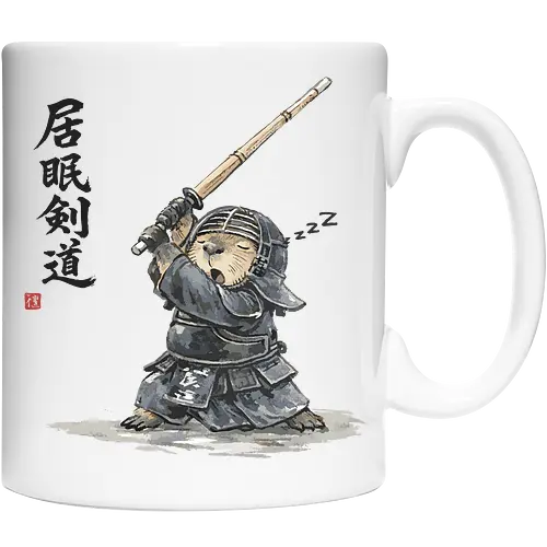 Capybara Kendo Krieger Japanische Tuschekunst