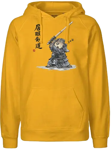 Capybara Kendo Krieger Japanische Tuschekunst - capybara kendo, capybara krieger, japanischer kämpfer, tier mit waffe, kendo tier, sumi-e krieger, japanisches tier, tusche samurai, capybara kämpft, lustiger krieger, vintage tuschekunst, tier kampfkunst, nager krieger, japan tier - Fairtrade Hoodie