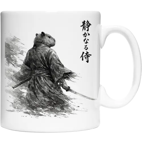 Dunkler Capybara Samurai Japanischer Tuschestil