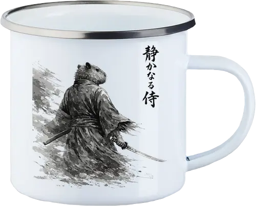Dunkler Capybara Samurai Japanischer Tuschestil