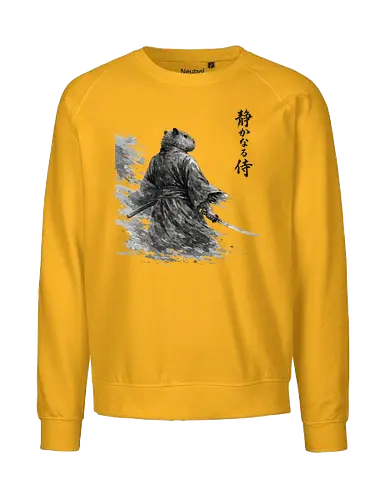 Dunkler Capybara Samurai Japanischer Tuschestil - dunkler capybara, samurai tuschekunst, japanischer krieger, capybara dunkel, sumi-e dunkel, moody japan kunst, capybara silhouette, tusche malerei, dramatischer samurai, nager krieger, vintage tusche, japanisches tier dunkel, capybara kunst, brush painting - Fairtrade Sweatshirt