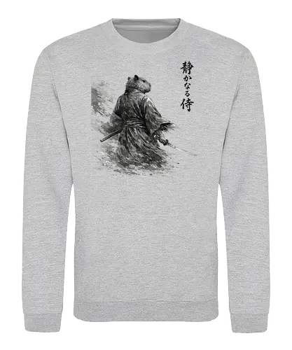 Dunkler Capybara Samurai Japanischer Tuschestil - dunkler capybara, samurai tuschekunst, japanischer krieger, capybara dunkel, sumi-e dunkel, moody japan kunst, capybara silhouette, tusche malerei, dramatischer samurai, nager krieger, vintage tusche, japanisches tier dunkel, capybara kunst, brush painting - Sweatshirt