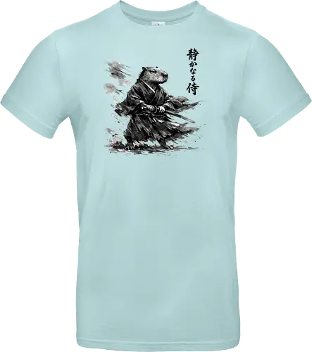 Capybara Samurai Rüstung Japanische Tuschekunst - capybara rüstung, samurai rüstung, japanischer kämpfer, tier in rüstung, sumi-e rüstung, capybara gepanzert, vintage krieger, tusche samurai, japanische rüstung, nager samurai, capybara stark, tier krieger, japan krieger kunst, vintage japan - Standard T-Shirt