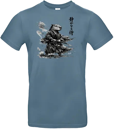 Capybara Samurai Rüstung Japanische Tuschekunst - capybara rüstung, samurai rüstung, japanischer kämpfer, tier in rüstung, sumi-e rüstung, capybara gepanzert, vintage krieger, tusche samurai, japanische rüstung, nager samurai, capybara stark, tier krieger, japan krieger kunst, vintage japan - Standard T-Shirt