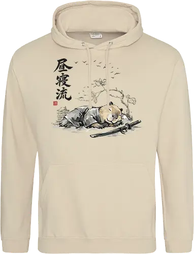 Schlafender Capybara Samurai Zen Tuschezeichnung