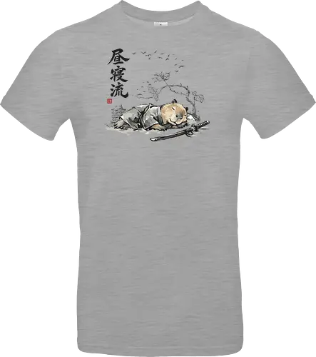 Schlafender Capybara Samurai Zen Tuschezeichnung