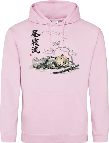 Schlafender Capybara Samurai Zen Tuschezeichnung