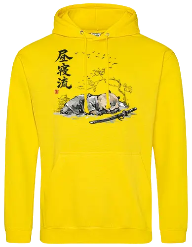 Schlafender Capybara Samurai Zen Tuschezeichnung