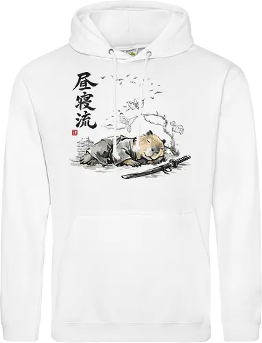 Schlafender Capybara Samurai Zen Tuschezeichnung