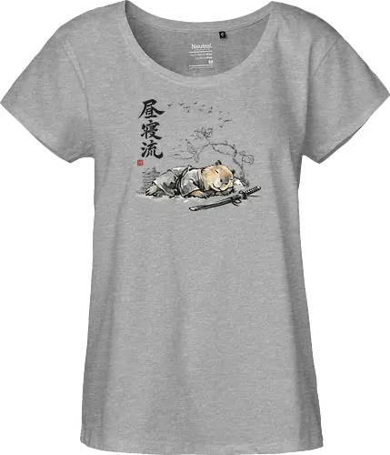 Schlafender Capybara Samurai Zen Tuschezeichnung