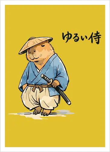 Capybara Zen Mönch Japanische Vintage Tuschekunst