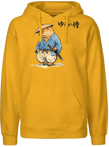 Capybara Zen Mönch Japanische Vintage Tuschekunst - Niedlicher Capybara als Zen-Mönch im japanischen Vintage-Stil, humorvolle Tuschekunst. - Fairtrade Hoodie