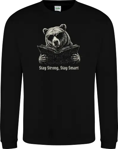 Cooler Bär Liest Buch Dunkle Vintage Illustration