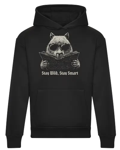 Bleib Wild Bleib Klug — Capybara Liest Buch Coole Dunkle Vintage Illustration