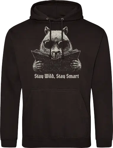 Bleib Wild Bleib Klug — Capybara Liest Buch Coole Dunkle Vintage Illustration