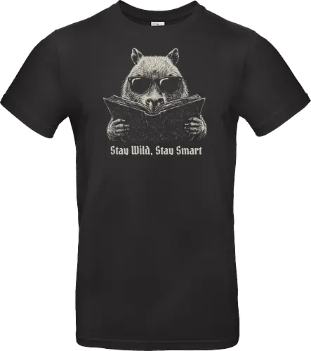 Bleib Wild Bleib Klug — Capybara Liest Buch Coole Dunkle Vintage Illustration