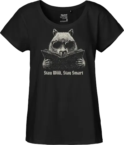 Bleib Wild Bleib Klug — Capybara Liest Buch Coole Dunkle Vintage Illustration