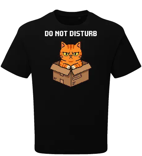 Grumpy Orange Cat in a Fragile Box - Retro Pixel Art