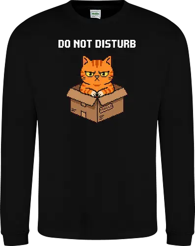 Grumpy Orange Cat in a Fragile Box - Retro Pixel Art