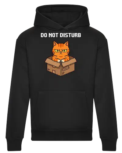 Grumpy Orange Cat in a Fragile Box - Retro Pixel Art