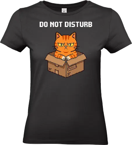 Grumpy Orange Cat in a Fragile Box - Retro Pixel Art - pixel art cat, orange cat, orange tabby, cat in a box, grumpy cat, fragile box, 8 bit cat, retro gamer aesthetic, funny cat, ginger cat, annoyed cat, introvert, if i fits i sits, cardboard box, crazy cat lady, cat lover gift, kawaii cat, pixel animal, cute but angry, feline humor - Standard T-Shirt (Frauen)