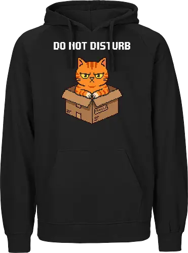 Grumpy Orange Cat in a Fragile Box - Retro Pixel Art