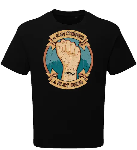 Gaming - A Man Chooses, A Slave Obeys, Vintage Rapture Philosophical Emblem