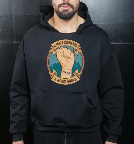 Gaming - A Man Chooses, A Slave Obeys, Vintage Rapture Philosophical Emblem