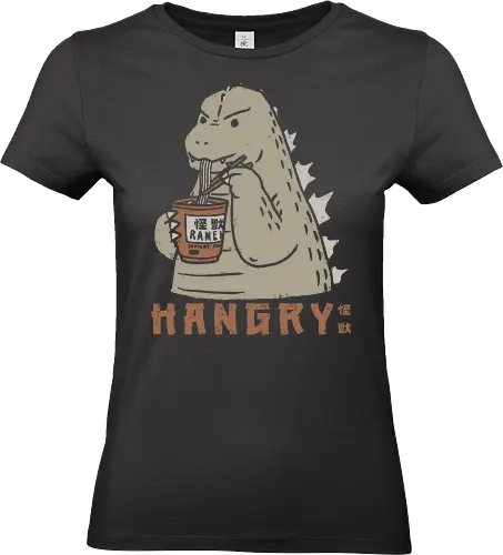 Hangry Kaiju - kaiju, hangry, hungry monster, angry kaiju, monster art, monster 01, Kaiju, kaiju ramen, monster ramen - Standard T-Shirt (Frauen)