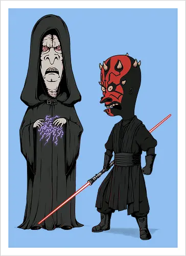 Stupid Darkside - darkside, vader, beavis, cornholio, 90's cartoons, villains, sci-fi movie, 70's movies, lightsabers, darth, sith - Kunstdruck