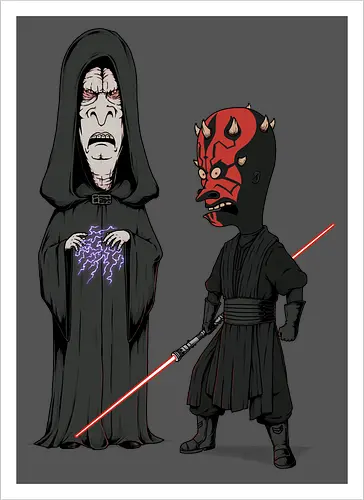 Stupid Darkside - darkside, vader, beavis, cornholio, 90's cartoons, villains, sci-fi movie, 70's movies, lightsabers, darth, sith - Kunstdruck