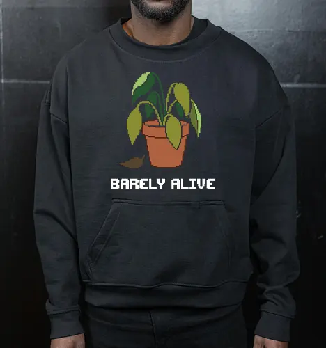 Sad Wilting Houseplant - Funny Plant Killer Pixel Art