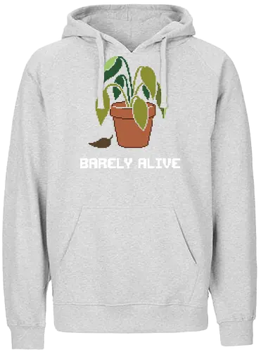 Sad Wilting Houseplant - Funny Plant Killer Pixel Art - houseplant, pixel art, dying plant, wilting plant, sad plant, plant killer, black thumb, funny plant, 8 bit, retro aesthetic, potted plant, indoor plant, bad gardener, plant mom, plant dad, tired, relatable humor, terracotta pot, dead plant, plant lover gift - Fairtrade Hoodie