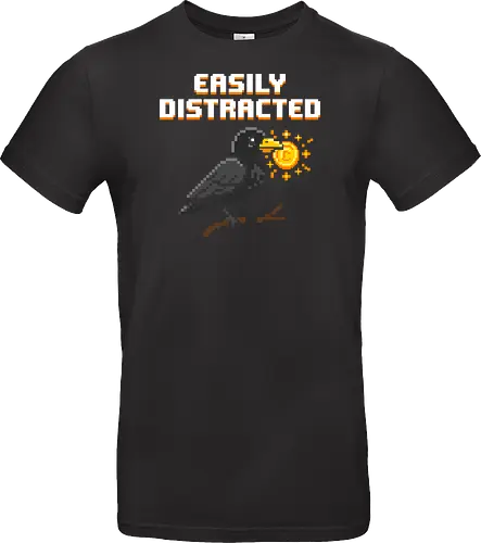 Shiny Object Collector - Pixel Art Magpie with Gold Coin