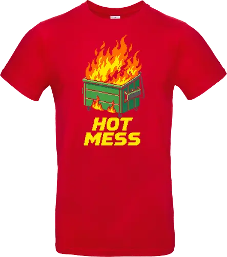 Hot Mess Dumpster Fire - Funny Retro Pixel Art