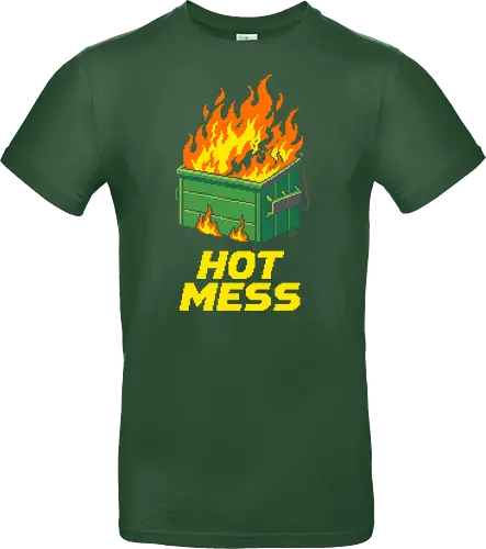 Hot Mess Dumpster Fire - Funny Retro Pixel Art