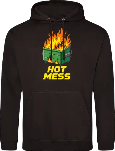 Hot Mess Dumpster Fire - Funny Retro Pixel Art