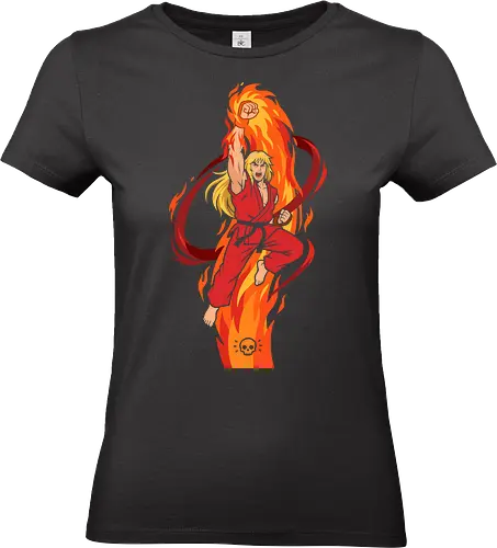 Ken: Flaming Shoryuken - Ken Masters, Beat em up, Shoryuken, flaming dragon punch, retro gaming apparel, arcade fighting game - Standard T-Shirt (Frauen)
