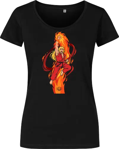 Ken: Flaming Shoryuken - Ken Masters, Beat em up, Shoryuken, flaming dragon punch, retro gaming apparel, arcade fighting game - Damen T-Shirt