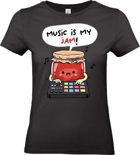 Music is My Jam - music is my jam, disco, dj, edm, hip hop, jam, music, music is life, music teacher, musician, party, strawberry, strawberry jam, music lover - Standard T-Shirt (Frauen)