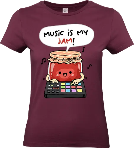 Music is My Jam - music is my jam, disco, dj, edm, hip hop, jam, music, music is life, music teacher, musician, party, strawberry, strawberry jam, music lover - Standard T-Shirt (Frauen)