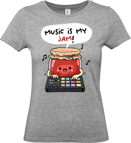 Music is My Jam - music is my jam, disco, dj, edm, hip hop, jam, music, music is life, music teacher, musician, party, strawberry, strawberry jam, music lover - Standard T-Shirt (Frauen)