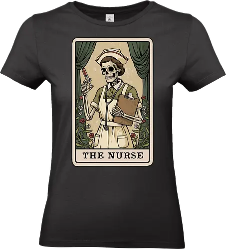 The Nurse Tarot Card - tarot, astrology, halloween, horror, magic, medical, nurse, nursing, occult, spooky, tarot card, tarot deck, the nurse, witch, witchcraft - Standard T-Shirt (Frauen)