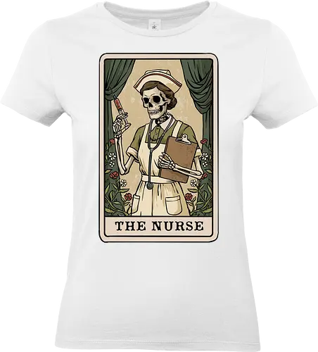 The Nurse Tarot Card - tarot, astrology, halloween, horror, magic, medical, nurse, nursing, occult, spooky, tarot card, tarot deck, the nurse, witch, witchcraft - Standard T-Shirt (Frauen)