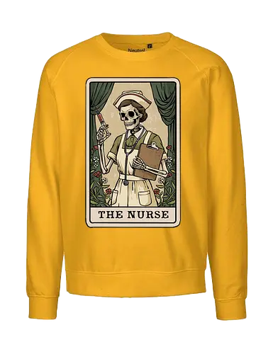 The Nurse Tarot Card - tarot, astrology, halloween, horror, magic, medical, nurse, nursing, occult, spooky, tarot card, tarot deck, the nurse, witch, witchcraft - Fairtrade Sweatshirt