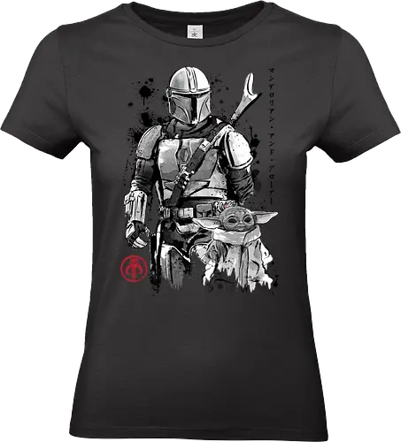 The bounty hunter and the child sumi e - series, television, bounty hunter, Bounty Hunter, japanese art, japan, sumi e - Standard T-Shirt (Frauen)
