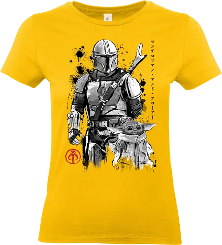 The bounty hunter and the child sumi e - series, television, bounty hunter, Bounty Hunter, japanese art, japan, sumi e - Standard T-Shirt (Frauen)